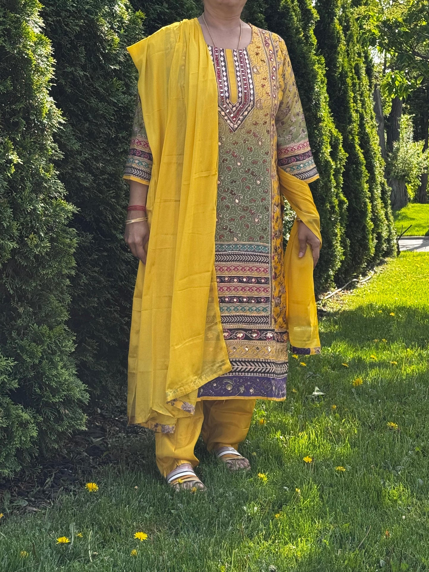 3pc Modal Silk Kurti Pant & Dupatta